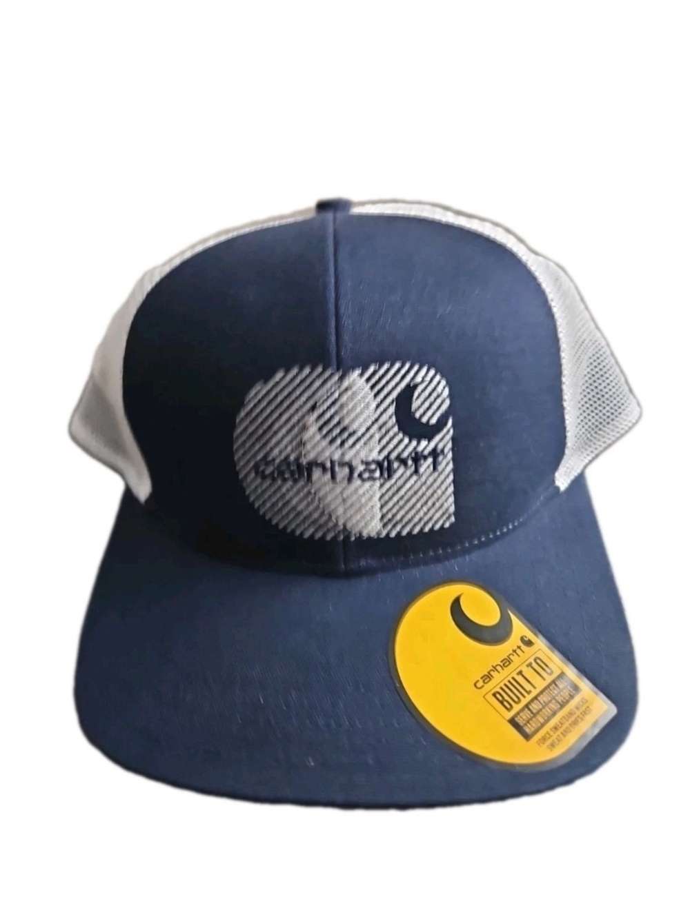 Carhartt Force Canvas Mesh-Back Logo Snap Back Trucker Hat Blue White New